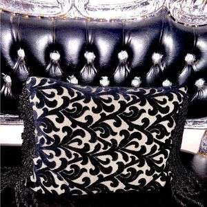 Double D Ranch Black and Cream Accent Pillow